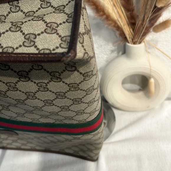 Authentic Gucci gg-canvas-web-sherry-line-hand-bag-beige-red-green unisex - Picture 7 of 17